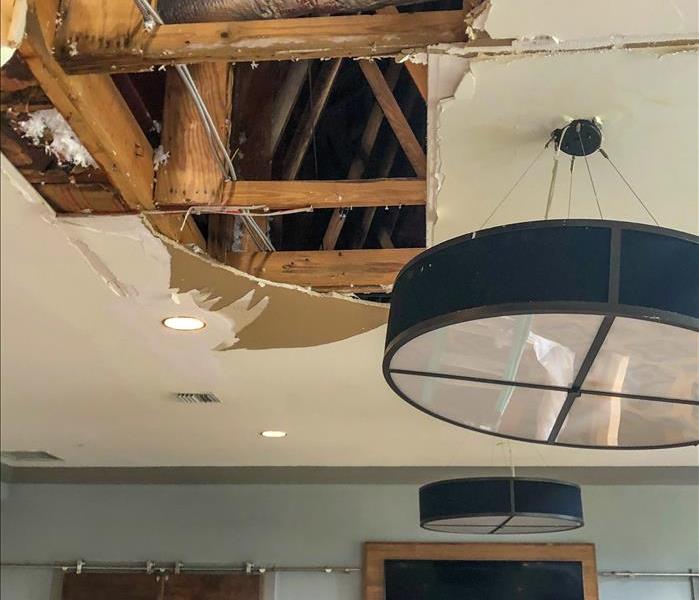 Water damaged ceiling in Acworth, GA due to a storm